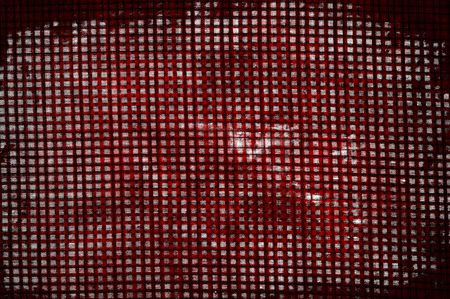 Red Black White Aged Grunge Wall Background. Old Weathered Peeled Painted Plaster Backdrop. Reddish Abstract Antique Cracked Stain Texture Background. Damaged Retro Stucco Scratched Patternの写真素材