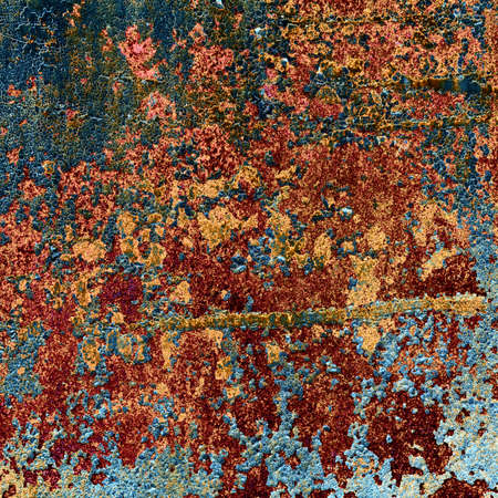 Grunge splatter paint colorful background. Modern futuristic painted wall for backdrop or wallpaper with copy space. Close up imageの写真素材