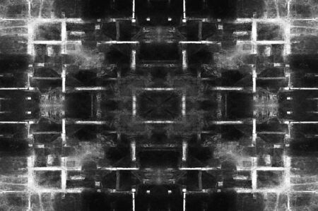 Black and white monochrome old grunge vintage weathered background abstract antique texture with...