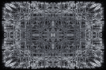 Black and white monochrome old grunge vintage weathered background abstract antique texture with retro patternの写真素材