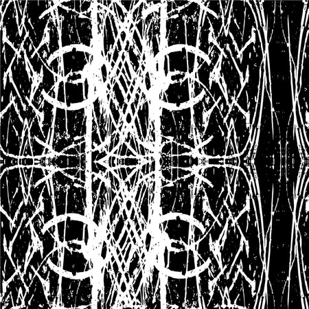 Grunge Black And White Urban Vector Texture Template. Dark Messy Dust Overlay Distress Background. Easy To Create Abstract Dotted, Scratched, Vintage Effect With Noise And Grain. Aging Design Elementのイラスト素材