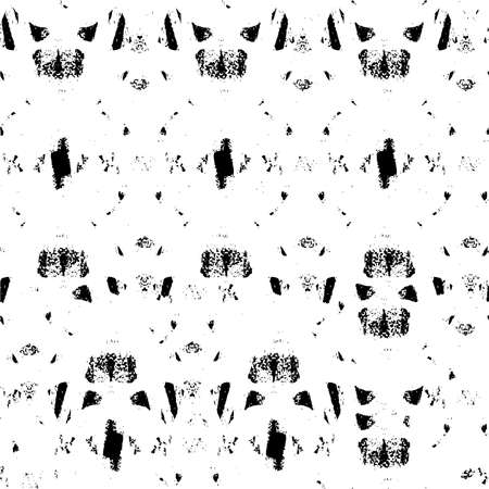 Grunge Black And White Urban Vector Texture Template. Dark Messy Dust Overlay Distress Background. Easy To Create Abstract Dotted, Scratched, Vintage Effect With Noise And Grain. Aging Design Elementのイラスト素材