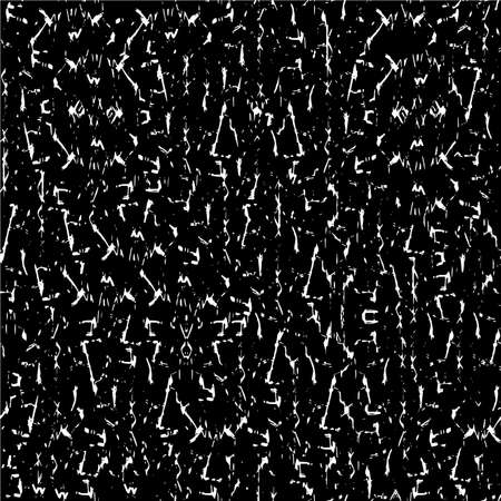 Grunge Black And White Urban Vector Texture Template. Dark Messy Dust Overlay Distress Background. Easy To Create Abstract Dotted, Scratched, Vintage Effect With Noise And Grain. Aging Design Elementのイラスト素材