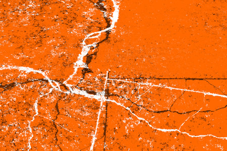 Orange Black White Aged Grunge Wall Background. Old Weathered Peeled Painted Plaster Backdrop. Reddish Abstract Antique Cracked Stain Texture Background. Damaged Retro Stuccoの写真素材