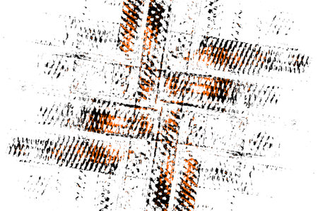Orange Black White Aged Grunge Wall Background. Old Weathered Peeled Painted Plaster Backdrop. Reddish Abstract Antique Cracked Stain Texture Background. Damaged Retro Stuccoの写真素材