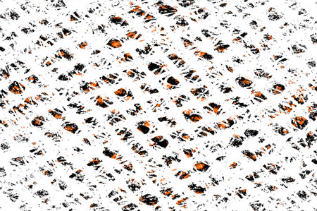 Orange Black White Aged Grunge Wall Background. Old Weathered Peeled Painted Plaster Backdrop. Reddish Abstract Antique Cracked Stain Texture Background. Damaged Retro Stuccoの写真素材