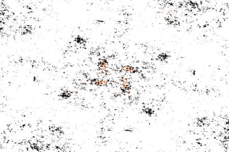 Orange Black White Aged Grunge Wall Background. Old Weathered Peeled Painted Plaster Backdrop. Reddish Abstract Antique Cracked Stain Texture Background. Damaged Retro Stuccoの写真素材