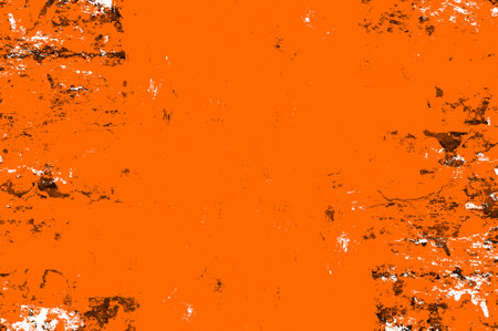Orange Black White Aged Grunge Wall Background. Old Weathered Peeled Painted Plaster Backdrop. Reddish Abstract Antique Cracked Stain Texture Background. Damaged Retro Stuccoの写真素材