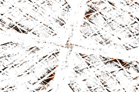 Orange Black White Aged Grunge Wall Background. Old Weathered Peeled Painted Plaster Backdrop....