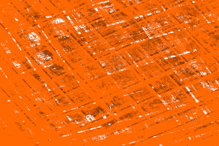 Orange Black White Aged Grunge Wall Background. Old Weathered Peeled Painted Plaster Backdrop. Reddish Abstract Antique Cracked Stain Texture Background. Damaged Retro Stuccoの写真素材