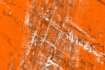 Orange Black White Aged Grunge Wall Background. Old Weathered Peeled Painted Plaster Backdrop. Reddish Abstract Antique Cracked Stain Texture Background. Damaged Retro Stuccoの写真素材