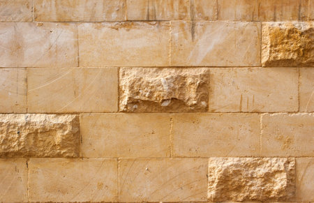 the large yellow brick texture for backgroundの写真素材