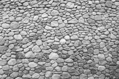 Texture of stone wall with various stonesの写真素材