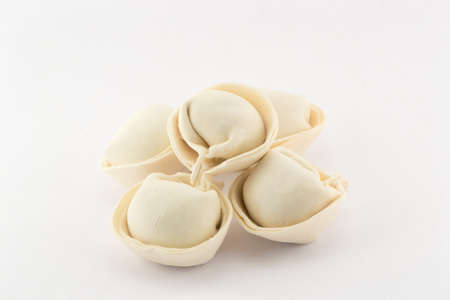 Pelmeni isolated on white backgroundの写真素材