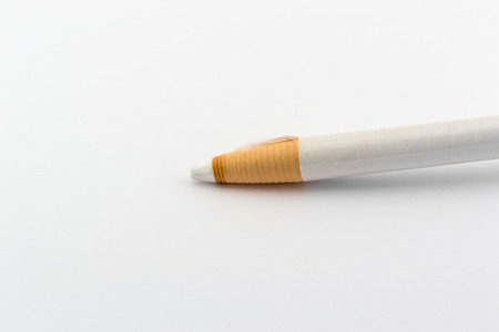 White pencil isolated on white backgroundの写真素材