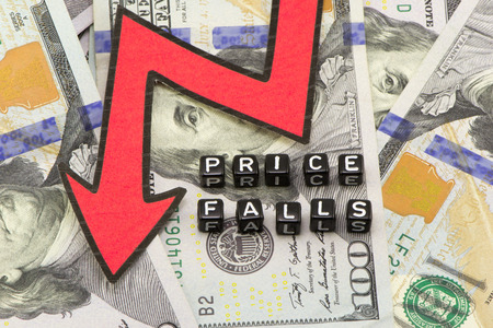The fall in market pricesの写真素材