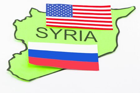 US and Russian war in Syriaの写真素材