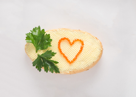 Appetizing caviar on a white background for the menuの写真素材