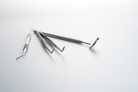 Beautiful dentist tools on a white background