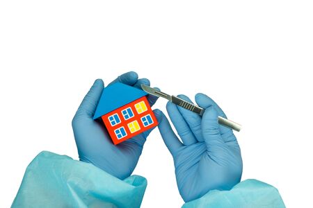 Medical care and security symbol on a white backgroundの写真素材