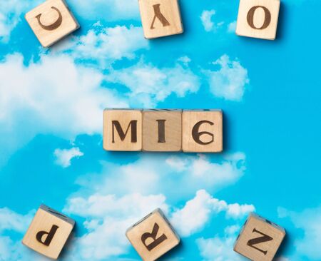 The word MI6 on the sky backgroundの写真素材
