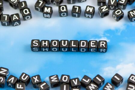 The word shoulder on the sky backgroundの写真素材