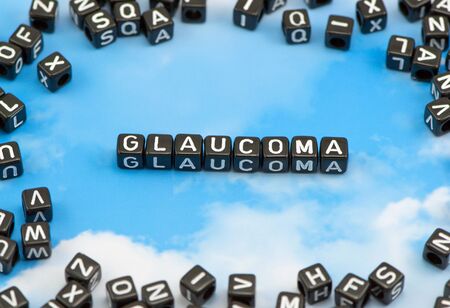 The word Glaucoma on the sky backgroundの写真素材
