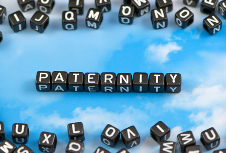 The word Paternity on the sky backgroundの写真素材