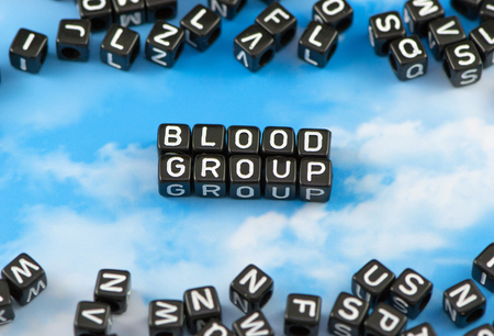 The word Blood group on the sky backgroundの写真素材