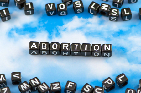 The word abortion on the sky backgroundの写真素材