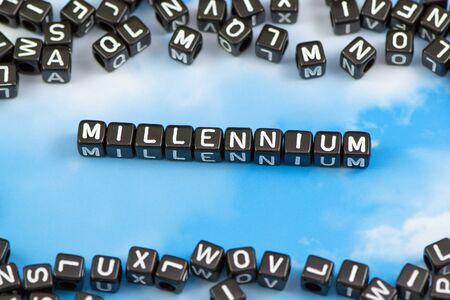 The word millennium on the sky backgroundの写真素材