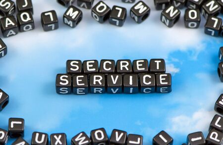 The word secret service on the sky backgroundの写真素材