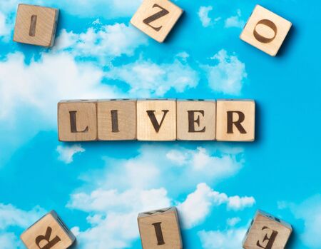 The word Liver on the sky backgroundの写真素材