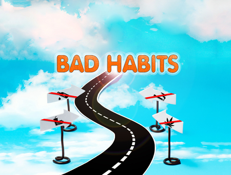 Bad habits of man as a social advertisingの写真素材
