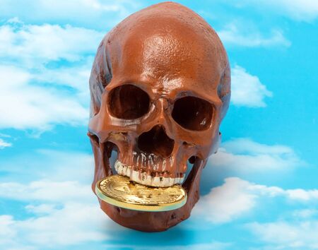 Death in the concept of Bitcoinの写真素材