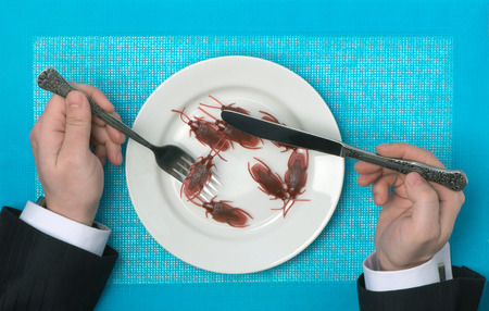 Eating of cockroachesの写真素材