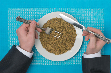 Porridge in a plateの写真素材