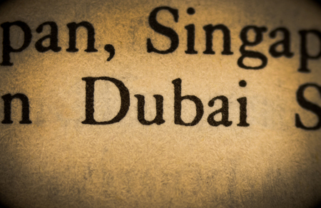 Word dubai in the textの写真素材