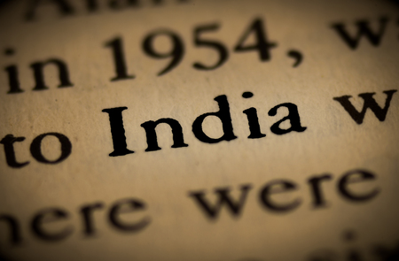 Word india in the textの写真素材