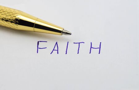 The word Faith background on whiteの写真素材