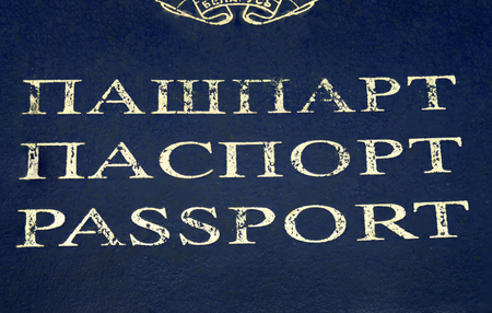 Passport of blue color close-upの写真素材