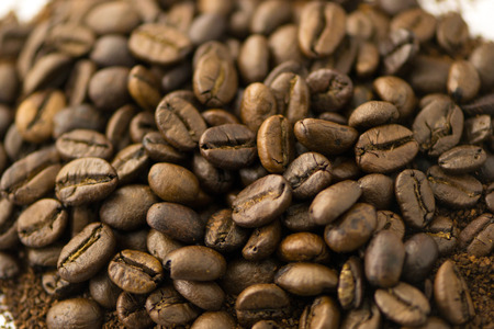 Coffee grains close-upの写真素材