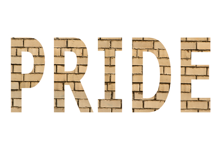 The word pride on a white backgroundの写真素材