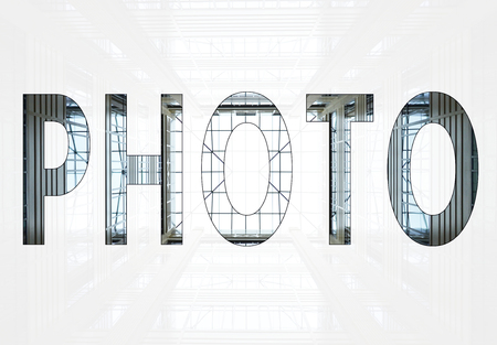 Word photo on white backgroundの写真素材
