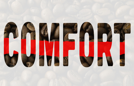The word comfort on a white backgroundの写真素材