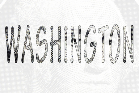 The word Washington on a white backgroundの写真素材