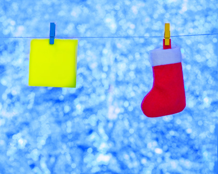 Stuff for Christmas on a blue backgroundの写真素材