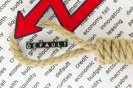 Financial default in the form of a symbolの写真素材