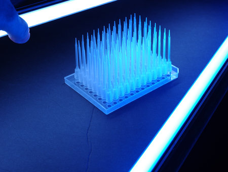 Blue laboratory DNA research equipmentの写真素材