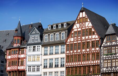 Half-timbered houses in Frankfurt, Germanyの写真素材